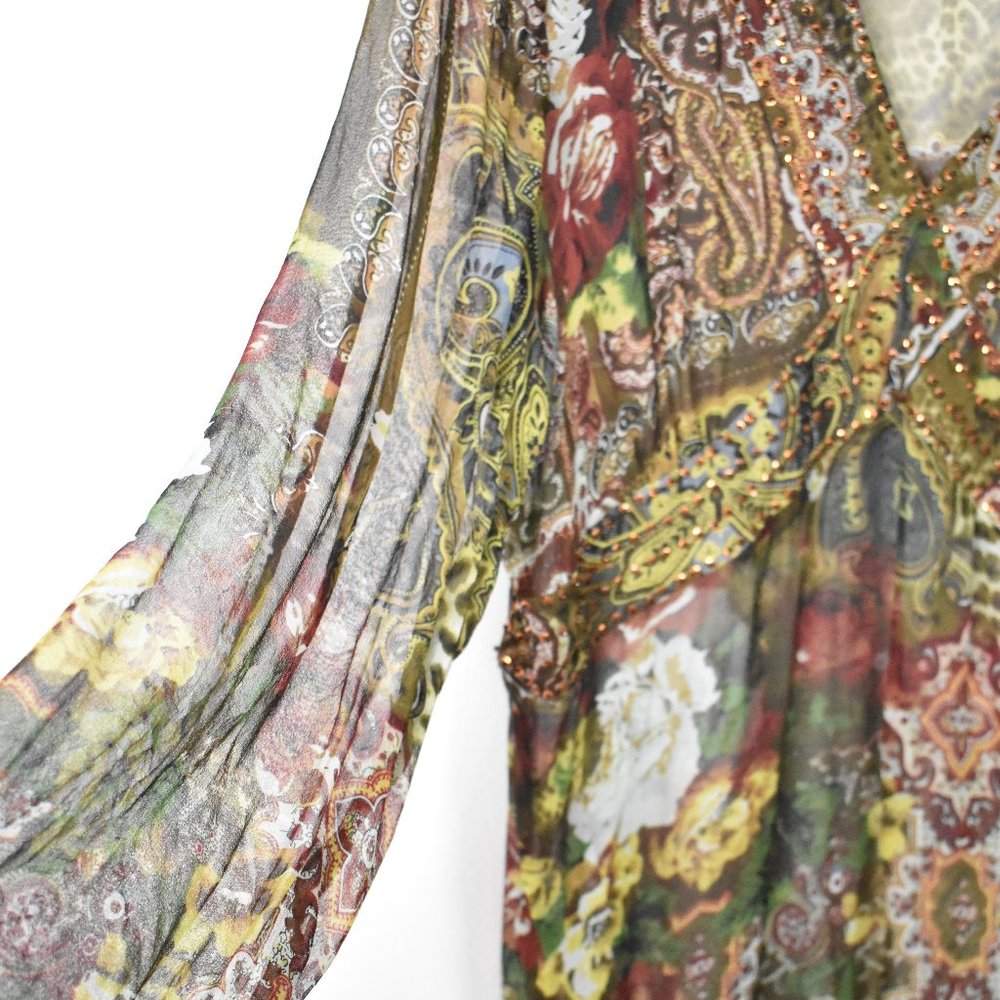 Vintage silk blouse XL - Picture 3 of 3
